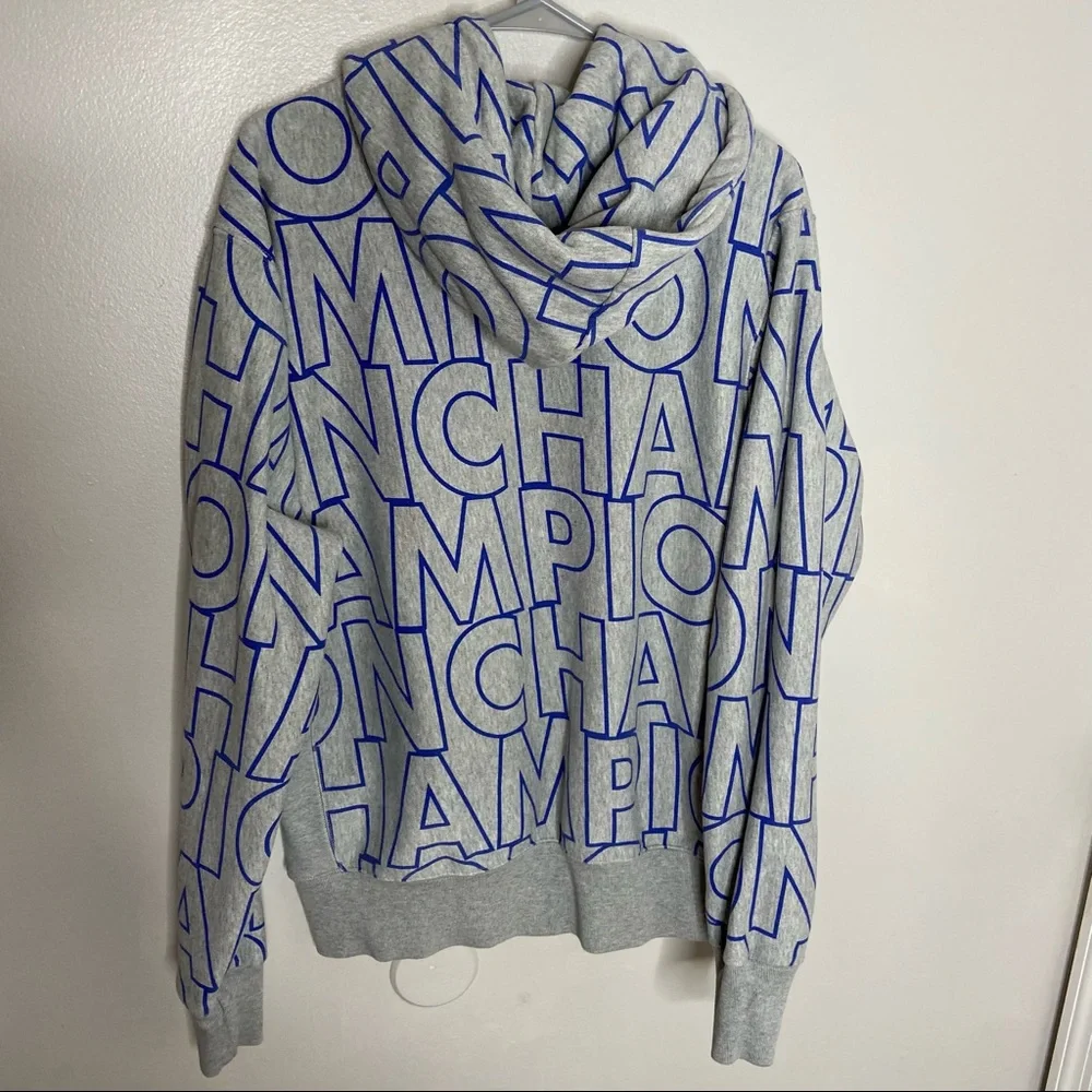 Champion Large Logo Gray Sweatshirt Large - Picture 5 of 9
